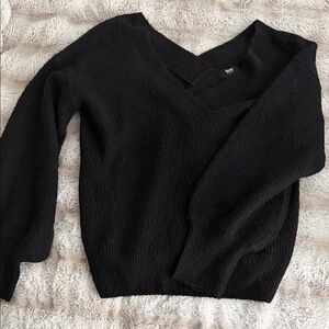 Elegant Black V-Neck Sweater